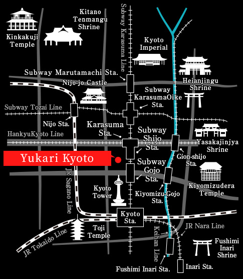 GUESTHOUSE Yukari Kyoto MAP
